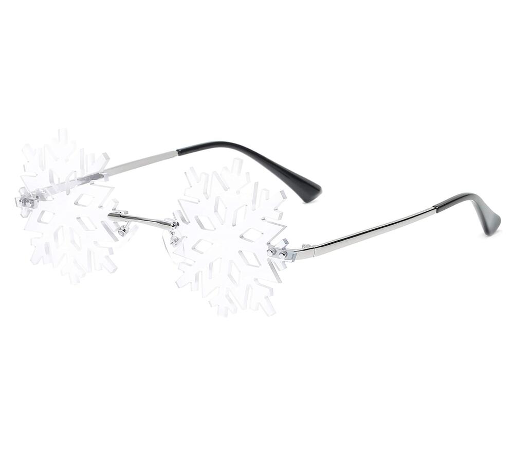 1780 Snowflake Shape Rimless Sunglasses Novelty Unique Party Eyeglasses